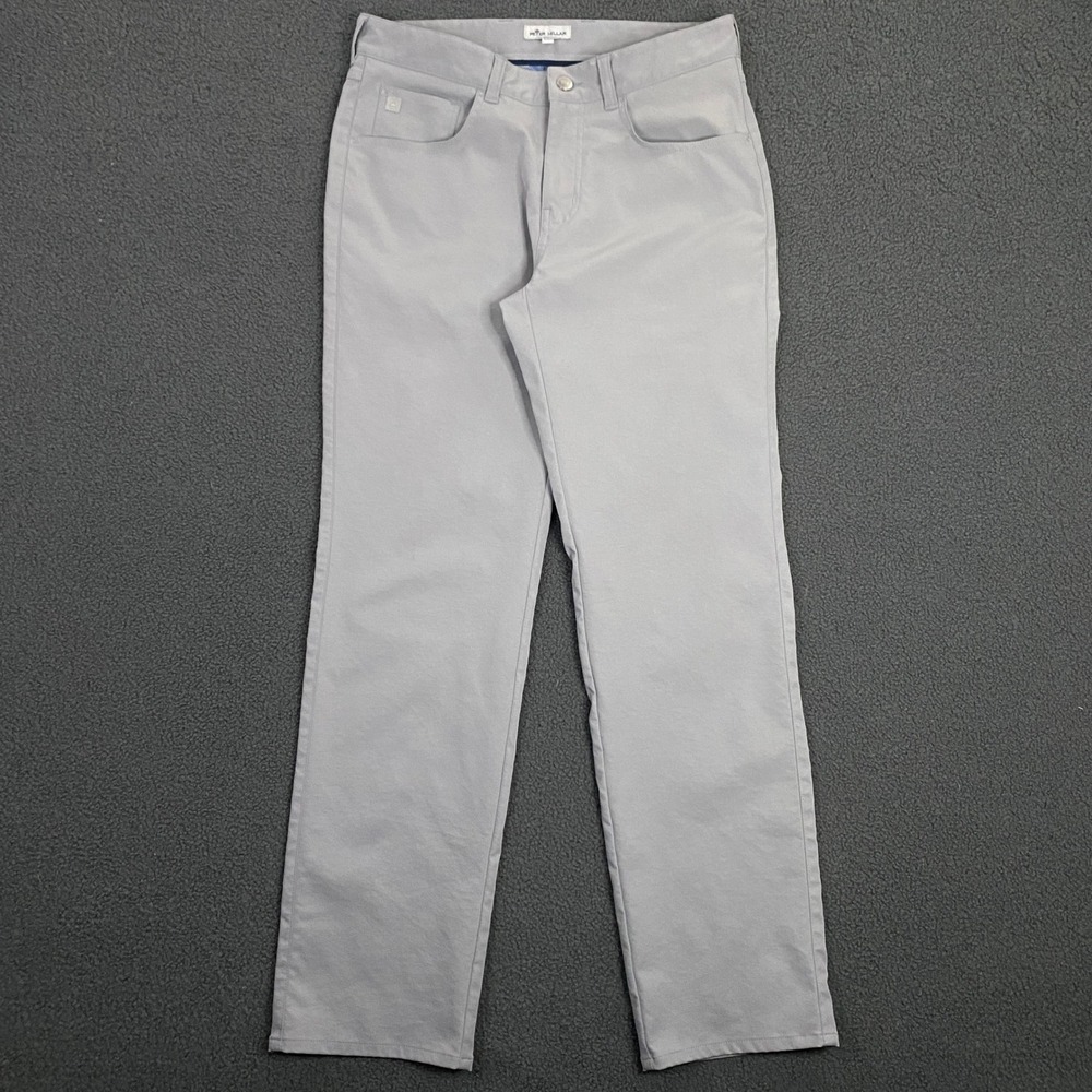 Peter Millar EB66 Pants Mens 31x30 Light Gray Performance Golf Trousers